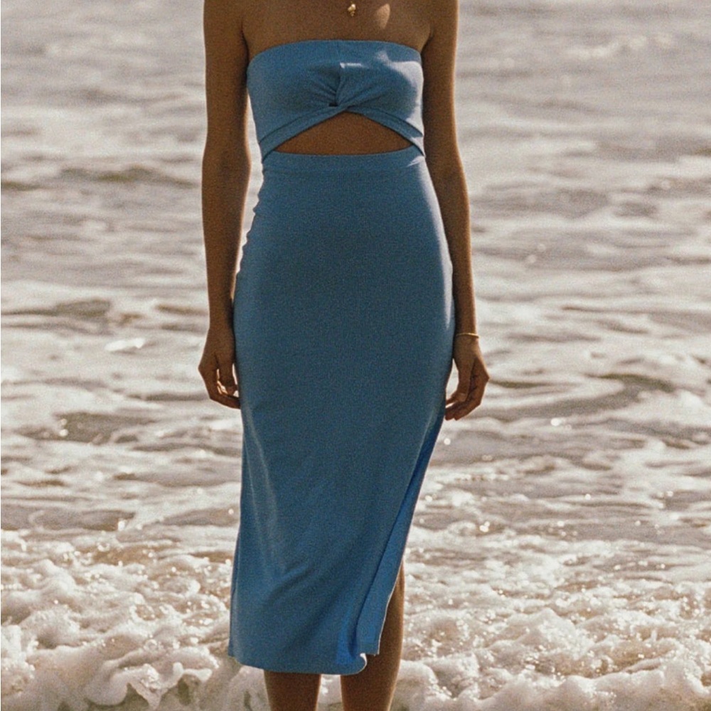 Elegant L Space Blue Strapless Dress